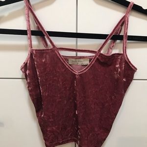 Velvet camisole tank cropped top